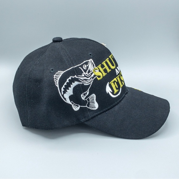 ‼️SOLD‼️ 3 Oaks Embroidered Bass “Shut Up and Fish” Baseball Hat - Adjustable - Picture 4 of 11